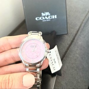 coach watch pink face